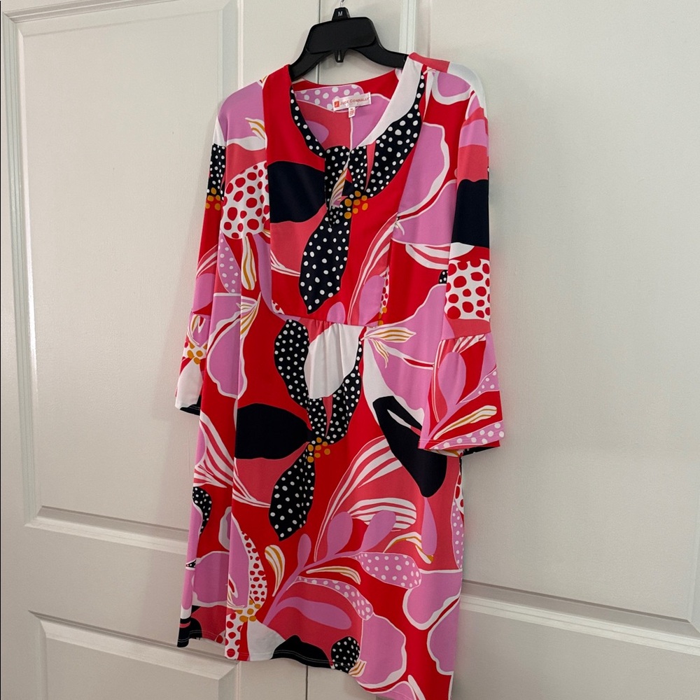 Jude Connally Red and Pink Polka Dot Dress
